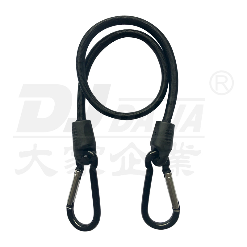 Tali bungee bulat dengan suntikan ganda menghubungkan carabiner