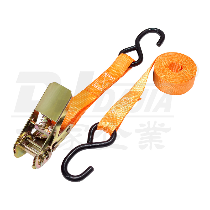 1 "(25mm) 500kg 5m ratchet tali pengangkut kereta mengikat tali dengan s cangkuk